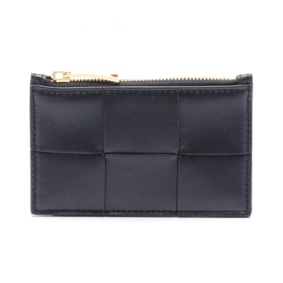 Auth BOTTEGA VENETA Maxi Intrecciato coin purse 681010VCQC48425 leather Black - Picture 1 of 4